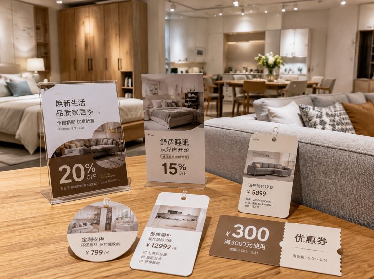 枝江家具门店单页海报与吊牌